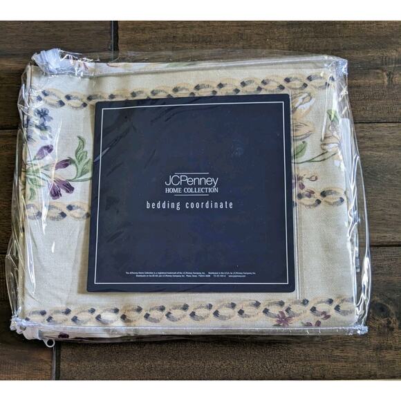 JC Penney Andrea Blouson Valance’s Light Beige 86”x 15” Floral NEW Made In USA - Picture 1 of 4